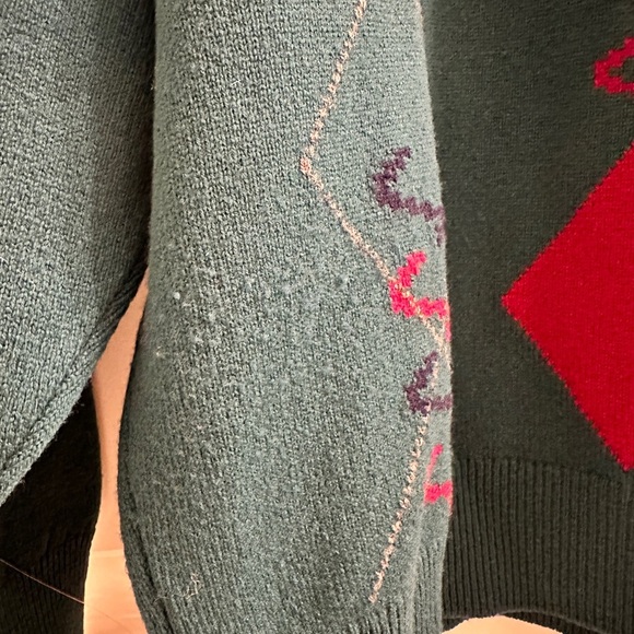 Mackinnon of Scotland Sweater Men's Size Small Pure 100% Lambswool Green Holiday - Picture 11 of 13